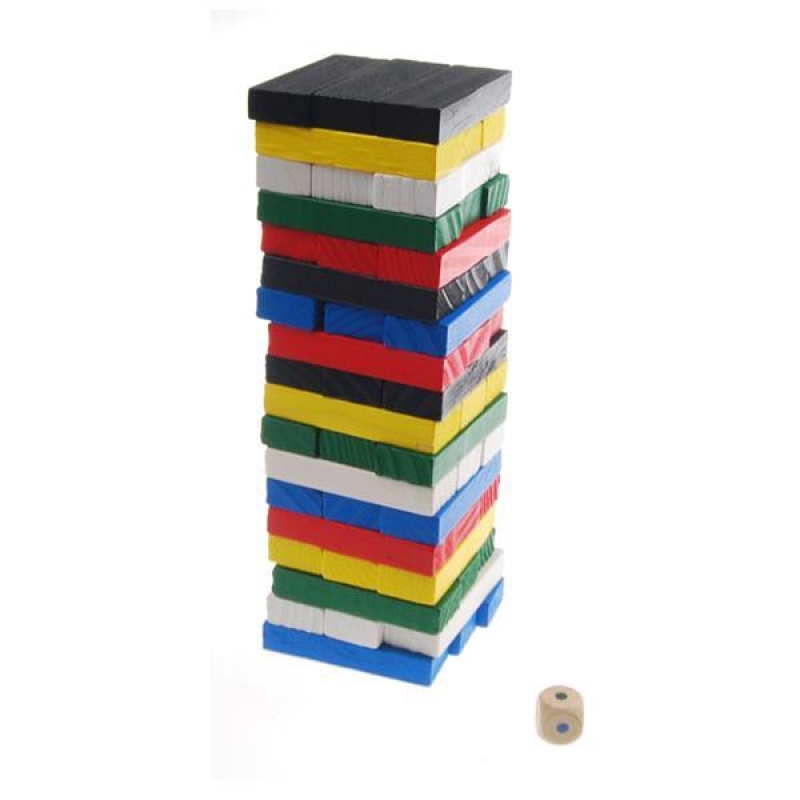 Επιτραπέζιο Jenga ξύλινο χρωματιστό 54 τεμαχίων Υ17.8x5.5x5.5εκ. Επιτραπέζιο Jenga ξύλινο χρωματιστό 54 τεμαχίων Υ17.8x5.5x5.5εκ.