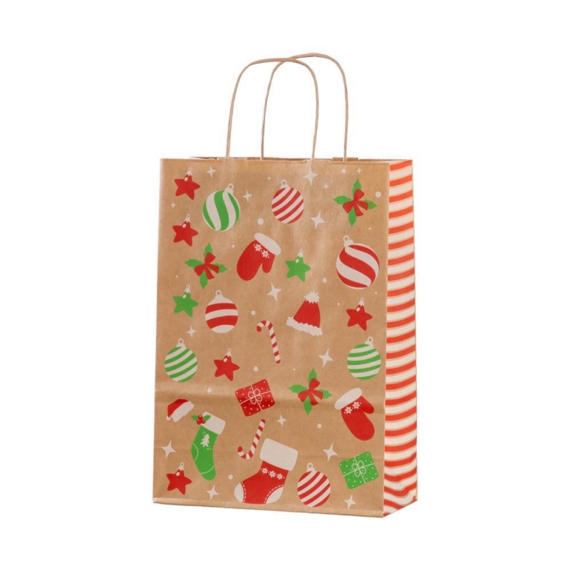 Next χάρτινη τσάντα "Christmas Joy craft" Υ22x18x8εκ.