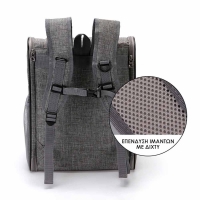Τσάντα μεταφοράς κατοικιδίων μαύρη με δίχτυ Υ42×34×28εκ.