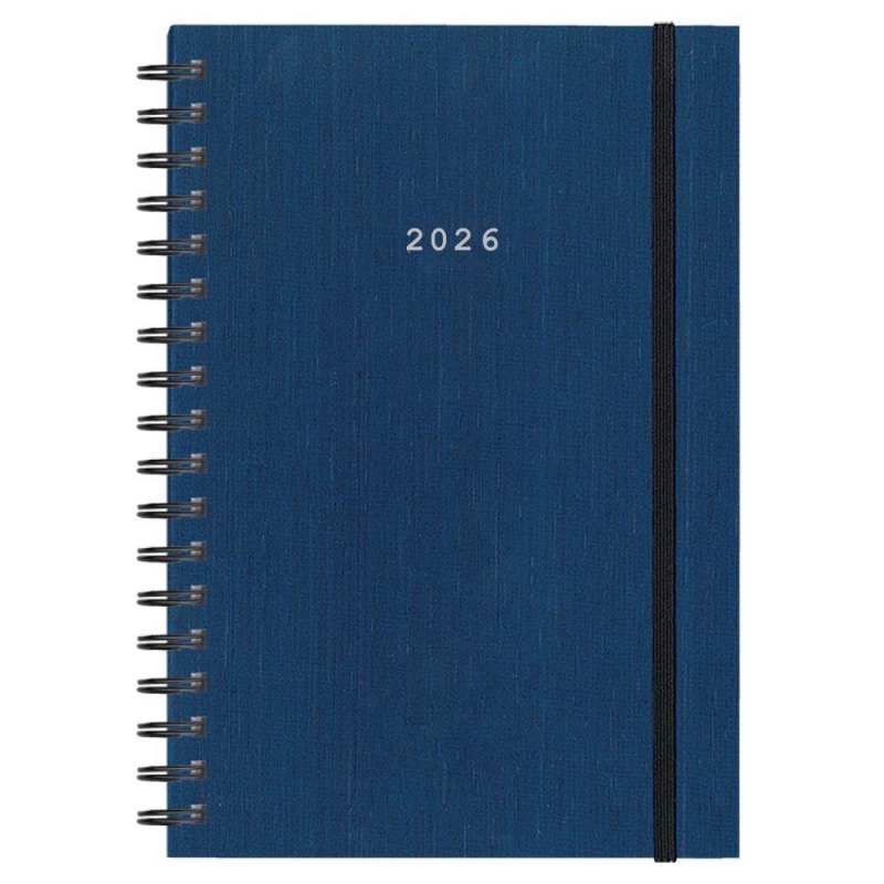 Next ημερολόγιο 2026 fabric plus ημερήσιο σπιράλ μπλε 17x25εκ.