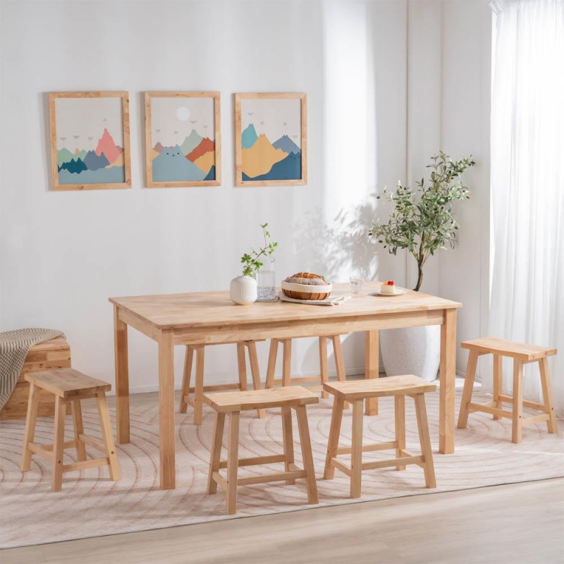 Τραπέζι τραπεζαρίας Nextdeco Natural μασίφ ξύλο Υ74×150×90εκ.