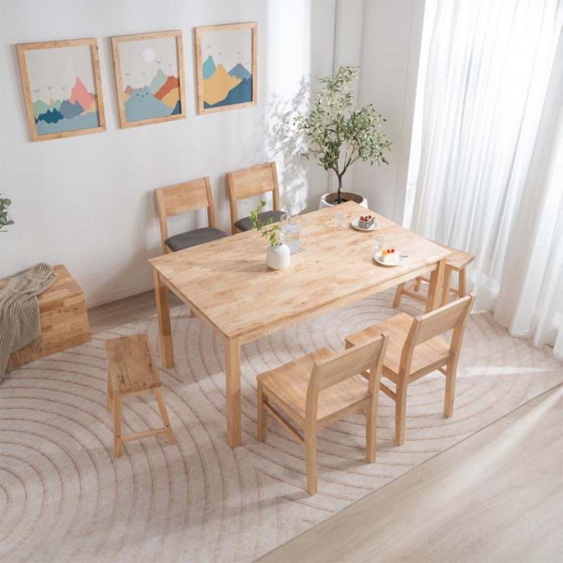 Τραπέζι τραπεζαρίας Nextdeco Natural μασίφ ξύλο Υ74×150×90εκ.