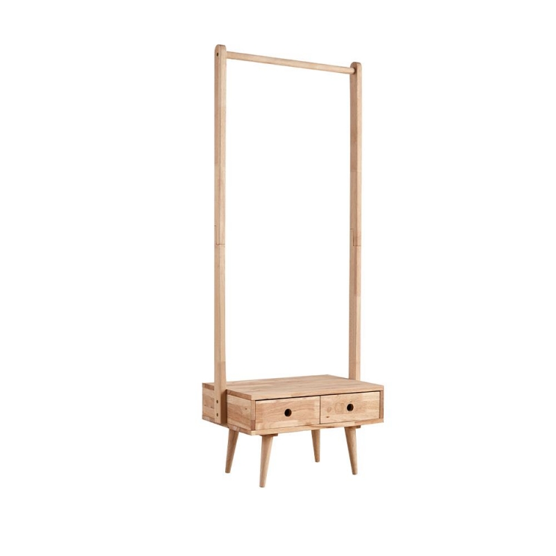 Κρεμάστρα ρούχων Nextdeco Natural μασίφ ξύλο Υ165,5x65x40εκ.