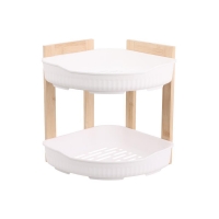 Ραφιέρα μπάνιου γωνιακή bamboo 2 ράφια Υ27x23x23εκ.