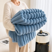 Κουβέρτα faux fur μπλε 150x200εκ.