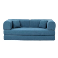 Compressed Nextdeco τριθέσιος καναπές-κρεβάτι μπλε 200x100x75εκ.