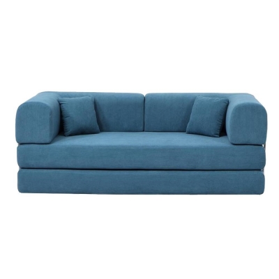 Compressed Nextdeco τριθέσιος καναπές-κρεβάτι μπλε 200x100x75εκ.