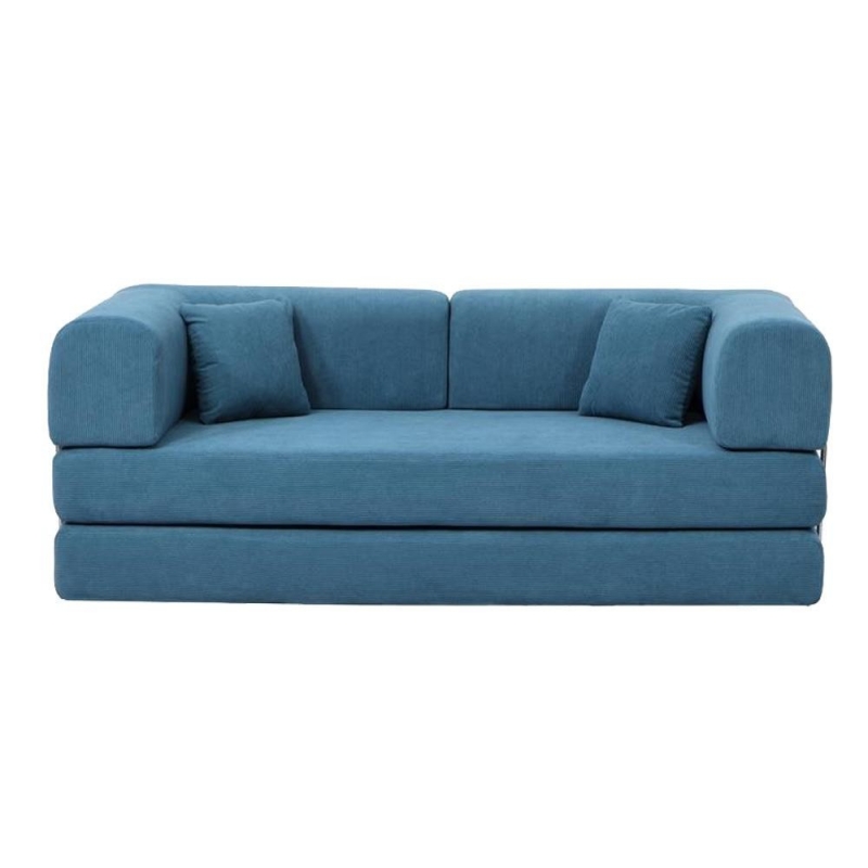 Compressed Nextdeco τριθέσιος καναπές-κρεβάτι μπλε 200x100x75εκ.