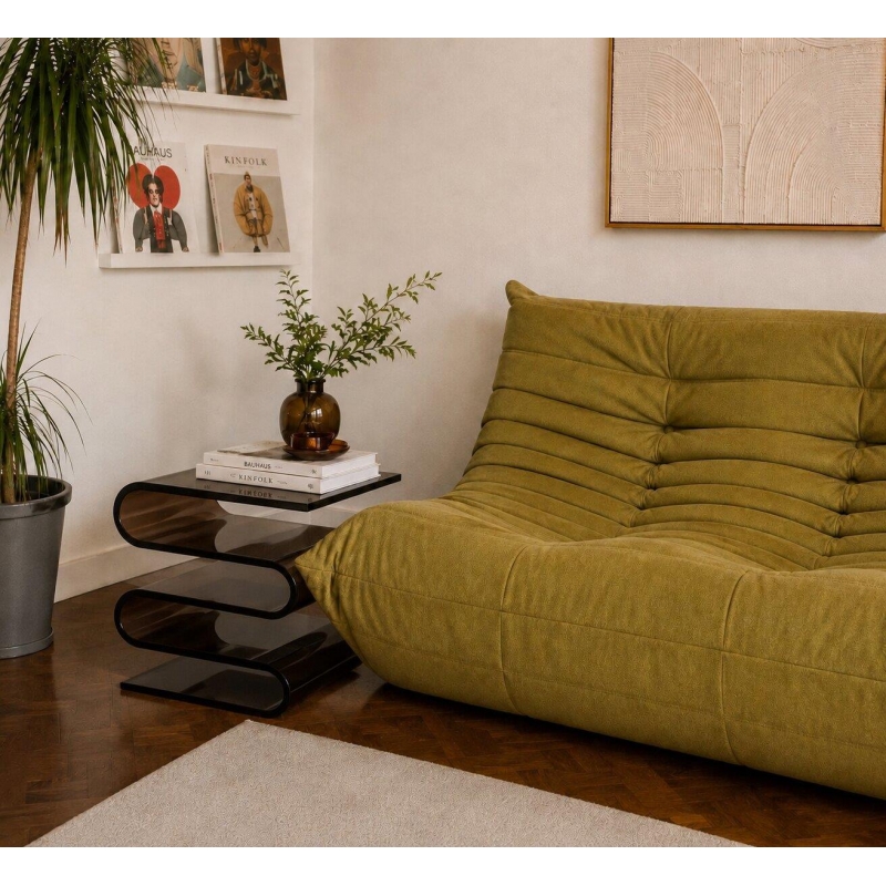 Τραπεζάκι - Κομοδίνο Nextdeco S Shape ακρυλικό καφέ Υ43x34x30εκ.