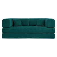 Compressed Nextdeco τριθέσιος καναπές-κρεβάτι πράσινος 200x100x75εκ.