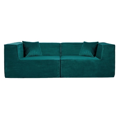 Compressed Nextdeco καναπές τριθέσιος κοτλέ πράσινος Υ63x208x101εκ.