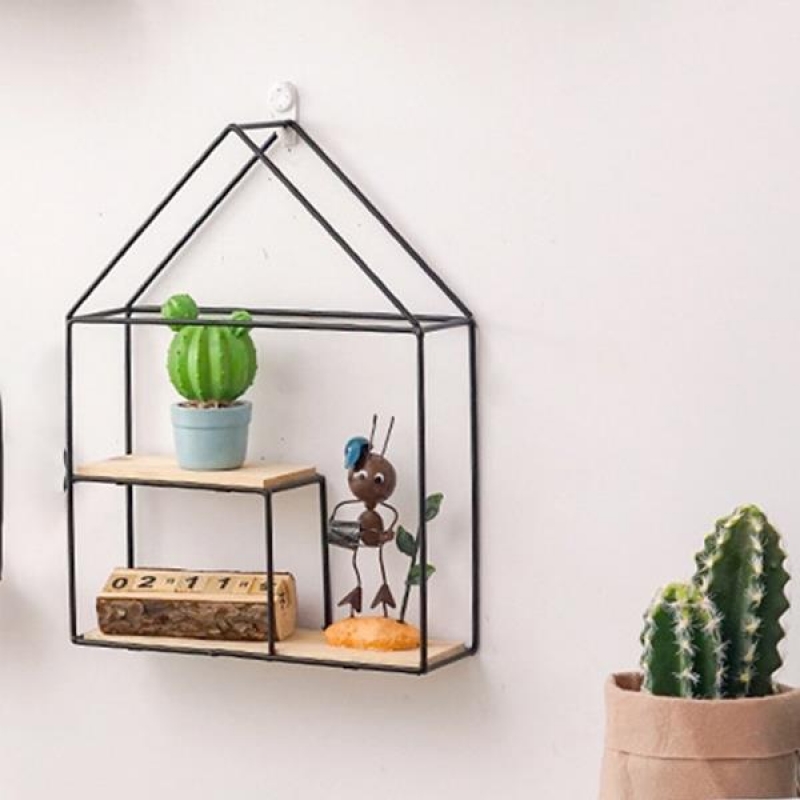 Ράφι επιτοίχιο Nextdeco minimal διπλό μαύρο Υ32,5x24,5x8εκ. Ράφι επιτοίχιο Nextdeco minimal διπλό μαύρο Υ32,5x24,5x8εκ.