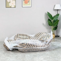 Compressed πολυθρόνα Nextdeco ριγέ μαύρο-άσπρο 102x120xΥ92εκ.
