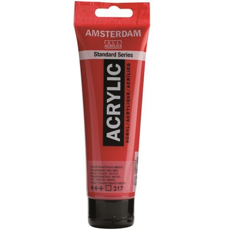 Talens amsterdam ακρυλικό χρώμα 317 tranp. red M 120ml