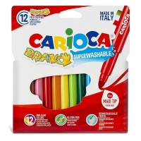 Carioca Bravo super washable μαρκαδόροι 12 χρωμάτων Carioca Bravo super washable μαρκαδόροι 12 χρωμάτων