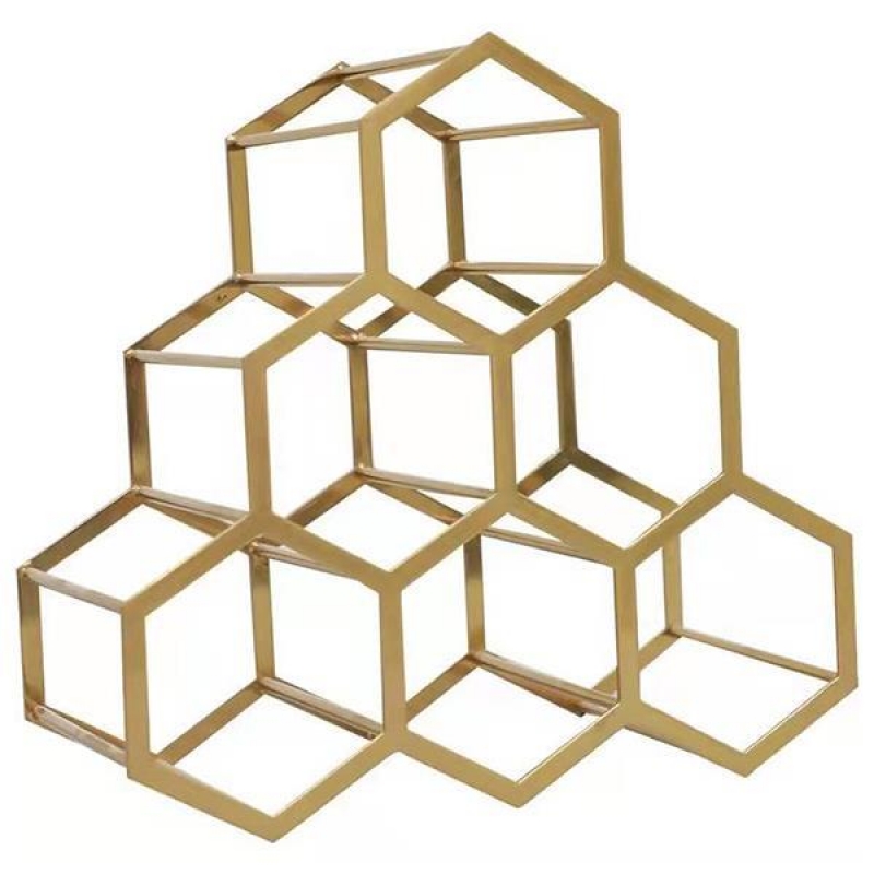 Κάβα για 6 μπουκάλια μεταλλική σε χρυσό 35x17x34εκ. Κάβα για 6 μπουκάλια μεταλλική σε χρυσό 35x17x34εκ.