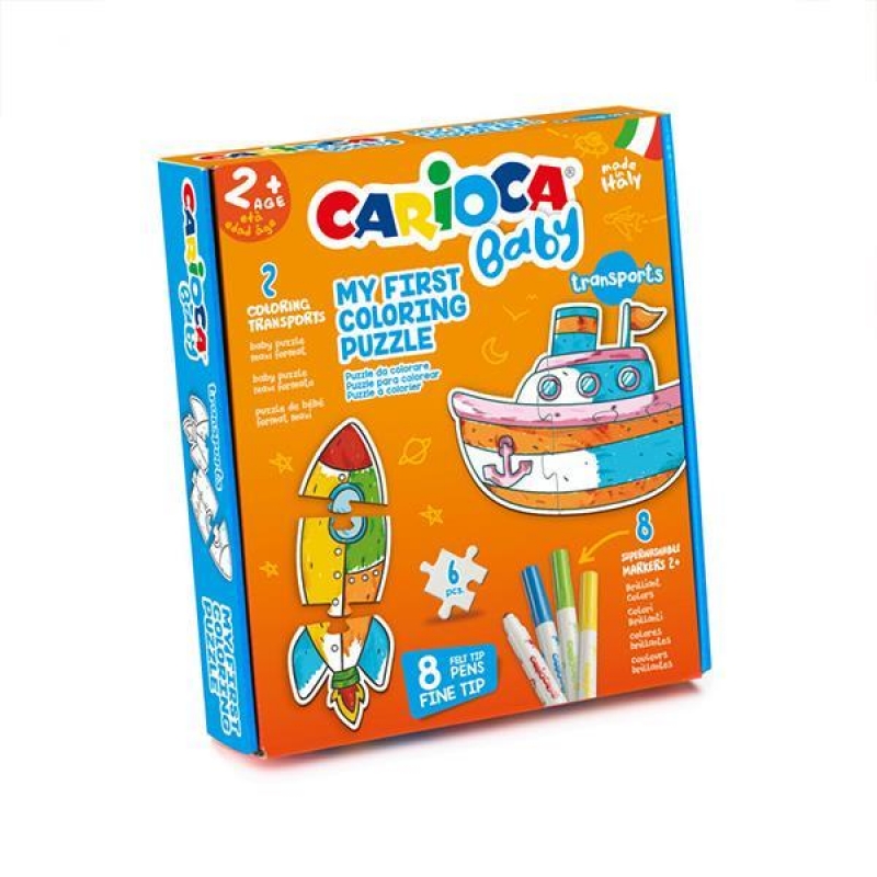 Carioca Baby Coloring Puzzle με Οχήματα Carioca Baby Coloring Puzzle με Οχήματα