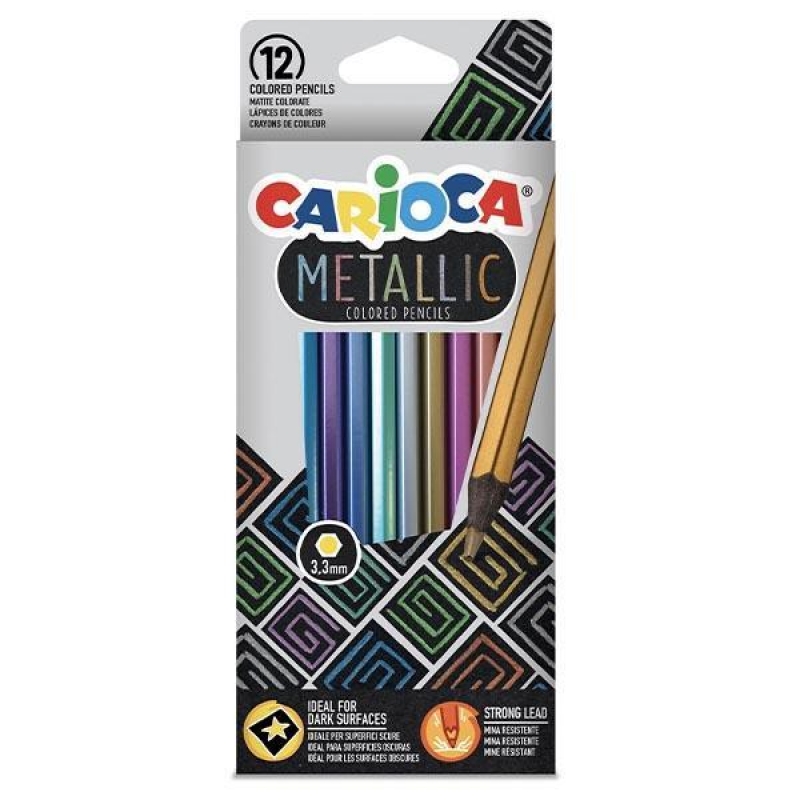 Carioca ξυλομπογιές με 12 μεταλλικά χρώματα Carioca ξυλομπογιές με 12 μεταλλικά χρώματα