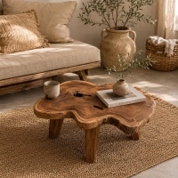 Τραπεζάκι Nextdeco από ανακυκλωμένο ξύλο teak Υ25xM48xΠ45εκ