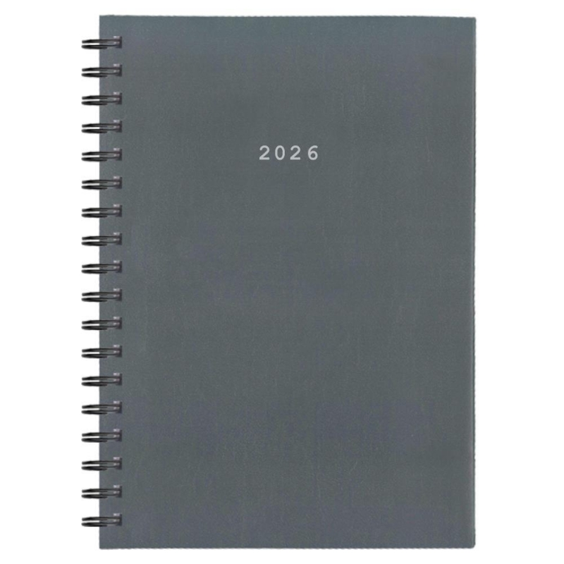 Next ημερολόγιο 2026 basic ημερήσιο σπιράλ γκρι 17x25εκ.