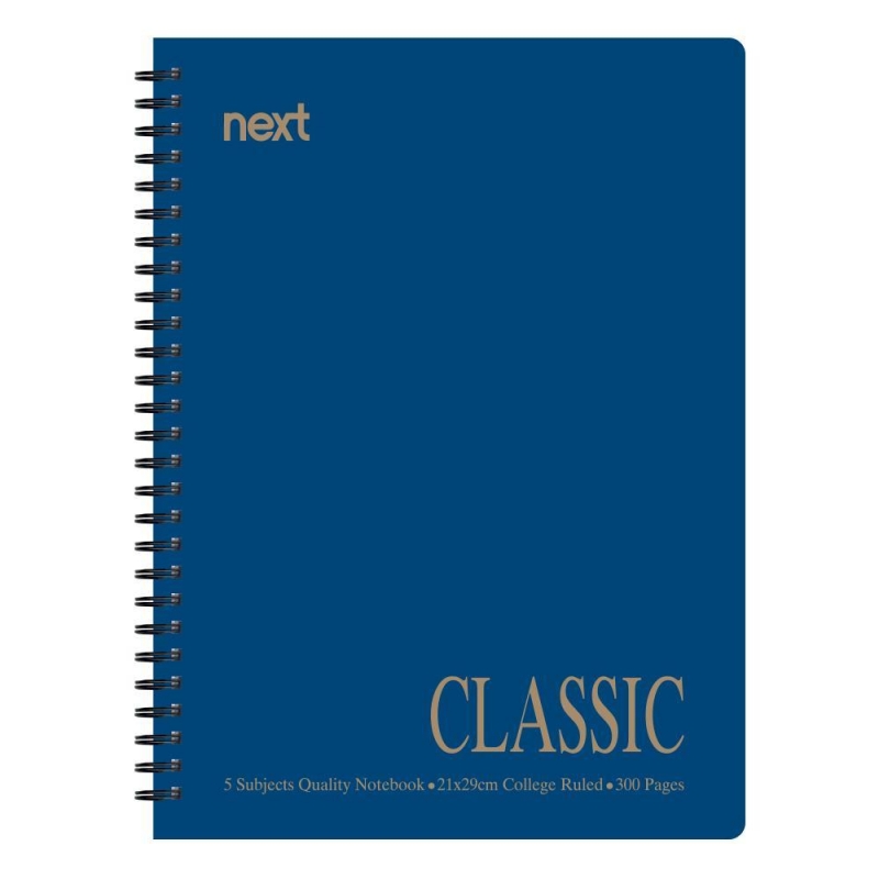 Next classic τετράδιο σπιράλ μπλε 21x29εκ. 5θεμ. 300σελ. Next classic τετράδιο σπιράλ μπλε 21x29εκ. 5θεμ. 300σελ.