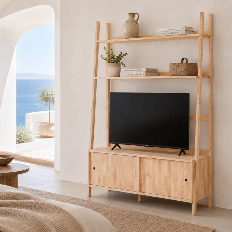 Ραφιέρα επιπλο TV Nextdeco Natural μασίφ ξύλο Υ180x120x37,5εκ. Ραφιέρα επιπλο TV Nextdeco Natural μασίφ ξύλο Υ180x120x37,5εκ.
