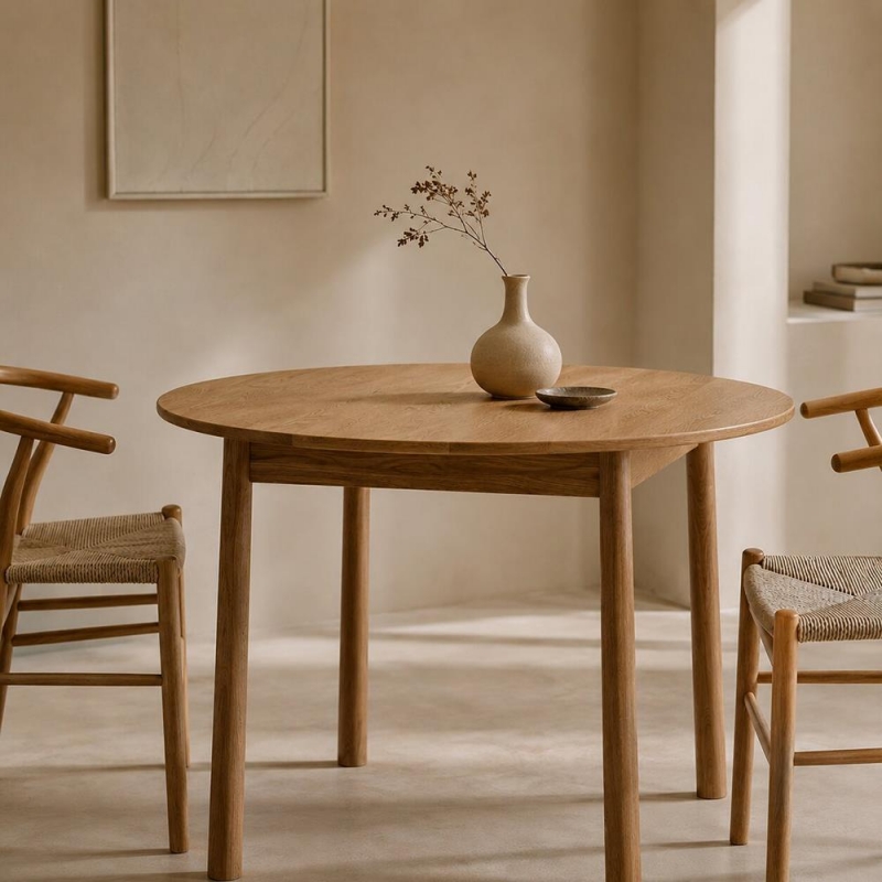 Τραπέζι στρυγγυλό Nextdeco μασίφ ξύλο δρυός Υ75xØ100εκ. Τραπέζι στρυγγυλό Nextdeco μασίφ ξύλο δρυός Υ75xØ100εκ.