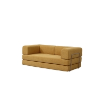 Compressed Nextdeco τριθέσιος καναπές-κρεβάτι κίτρινος 200x100x75εκ.