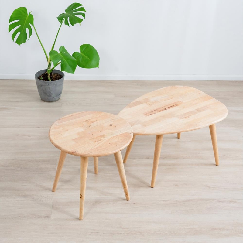 Τραπεζάκια σαλονιού σετ 2 Nextdeco Natural μασίφ ξύλο Υ38,5x70x49,5εκ - Y43xØ45εκ. Τραπεζάκια σαλονιού σετ 2 Nextdeco Natural μασίφ ξύλο Υ38,5x70x49,5εκ - Y43xØ45εκ.