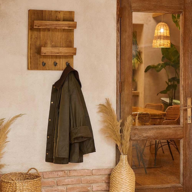 Κρεμάστρα τοίχου Nextdeco Tribeca ανακυκλωμένο ξύλο teak Υ40x7x30εκ.