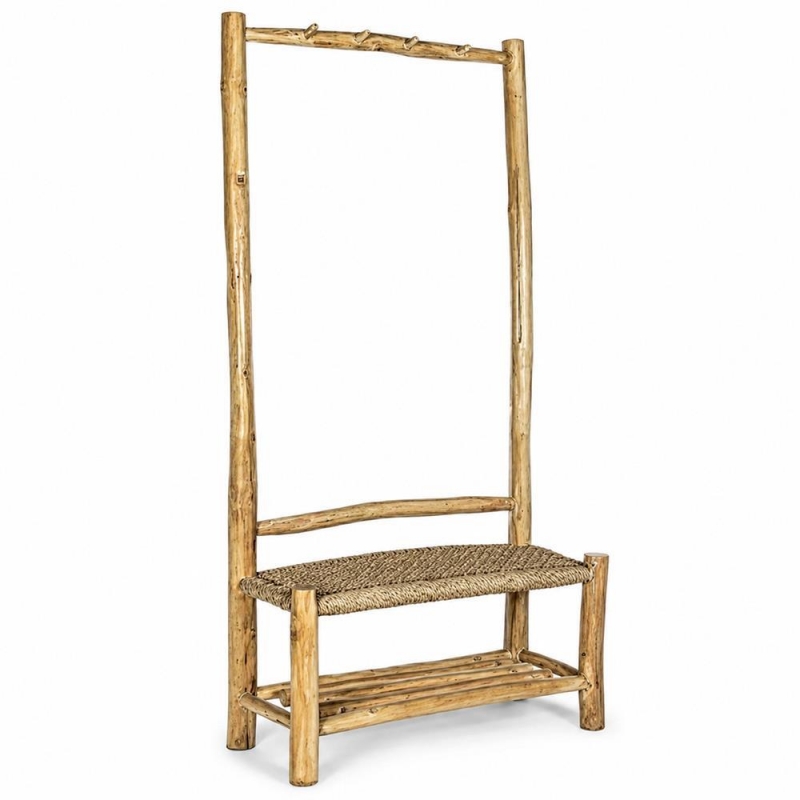 Έπιπλο εισόδου Nextdeco Kwarta κρεμάστρα παπουτσοθήκη teak Υ180x90x40εκ Έπιπλο εισόδου Nextdeco Kwarta κρεμάστρα παπουτσοθήκη teak Υ180x90x40εκ