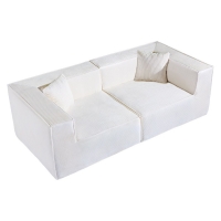 Compressed Nextdeco καναπές τριθέσιος κοτλέ ιβουάρ Υ63x208x101εκ. Compressed Nextdeco καναπές τριθέσιος κοτλέ ιβουάρ Υ63x208x101εκ.