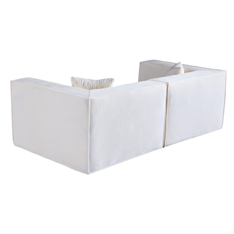 Compressed Nextdeco καναπές τριθέσιος κοτλέ ιβουάρ Υ63x208x101εκ. Compressed Nextdeco καναπές τριθέσιος κοτλέ ιβουάρ Υ63x208x101εκ.
