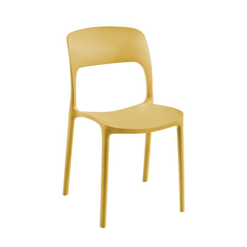 Καρέκλα πλαστική Curves Nextdeco κίτρινο PP UV protection Y82,5x41x57 εκ. Καρέκλα πλαστική Curves Nextdeco κίτρινο PP UV protection Y82,5x41x57 εκ.