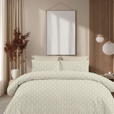 Σετ υπέρδιπλα σεντόνια Vivian beige από 100% βαμβάκι 245x260εκ.