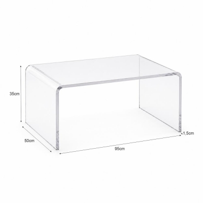 Τραπεζάκι σαλονιού Nextdeco ακρυλικό διάφανο Υ35x95x50εκ.
