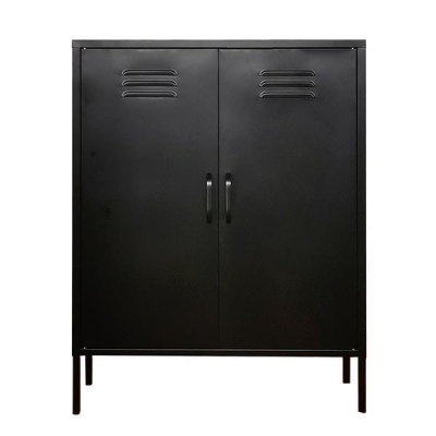 Ντουλάπα μεταλλική Nextdeco δίφυλλη μαύρη Υ102x80x40εκ.