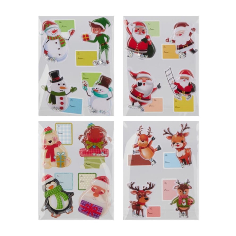 Χριστουγεννιάτικα αυτοκόλλητα 3D Holiday Friends μεγάλα