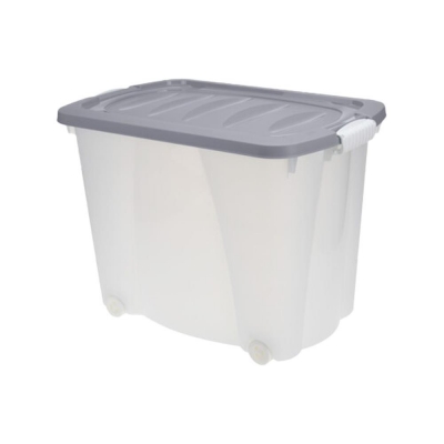Κουτί αποθήκευσης γκρι με ρόδες 60l Υ45x60x40εκ. Κουτί αποθήκευσης γκρι με ρόδες 60l Υ45x60x40εκ.