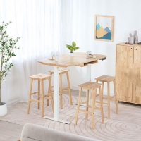 Σκαμπό Nextdeco Natural μασίφ ξύλο Υ72,5×37×39εκ.