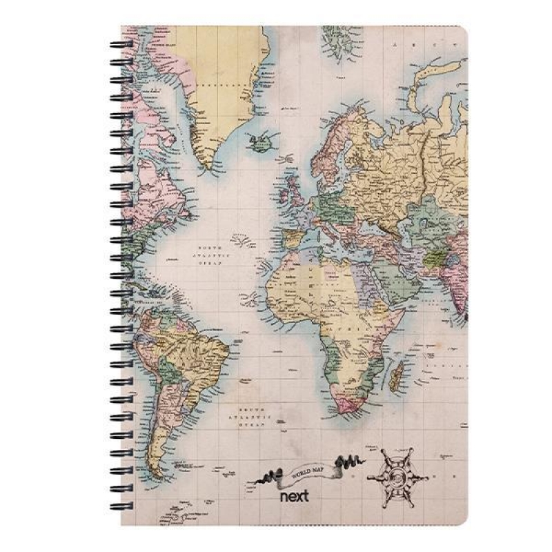Next trends world map II τετράδιο σπιράλ 2 θέματα 70 φύλλα 21x29εκ.