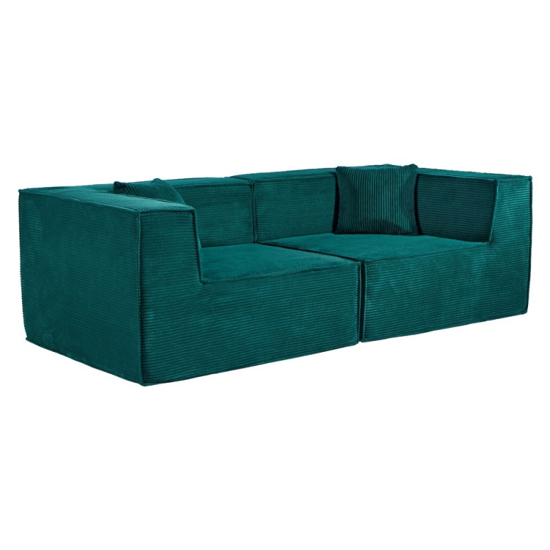 Compressed Nextdeco καναπές τριθέσιος κοτλέ πράσινος Υ63x208x101εκ. Compressed Nextdeco καναπές τριθέσιος κοτλέ πράσινος Υ63x208x101εκ.
