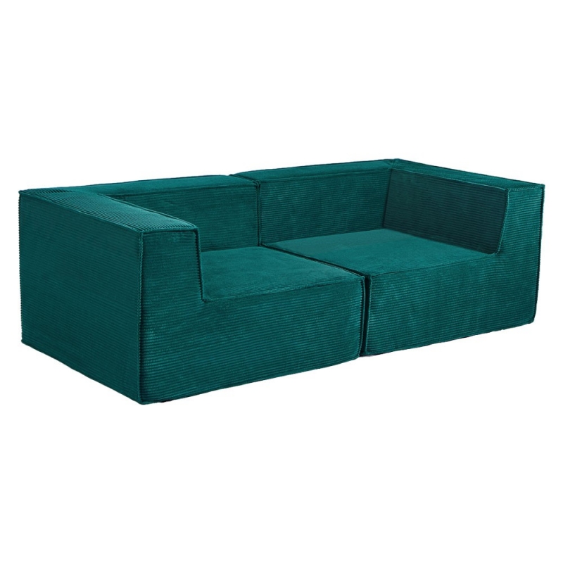 Compressed Nextdeco καναπές τριθέσιος κοτλέ πράσινος Υ63x208x101εκ. Compressed Nextdeco καναπές τριθέσιος κοτλέ πράσινος Υ63x208x101εκ.