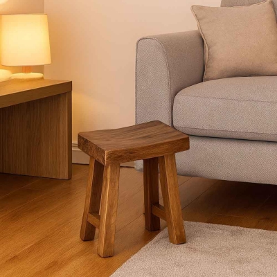 Σκαμπό Nextdeco Tribeca ανακυκλωμένο ξύλο mahoni Υ45x20x40εκ.