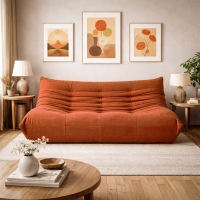 Compressed Nextdeco καναπές τριθέσιος Togo πορτοκαλί Υ70x174x102εκ. Compressed Nextdeco καναπές τριθέσιος Togo πορτοκαλί Υ70x174x102εκ.