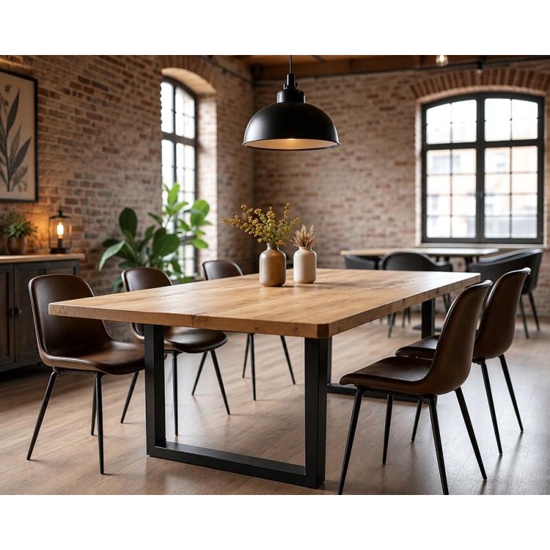 Τραπέζι κουζίνας Nextdeco μασίφ ξύλο φτελιάς Υ79x180x100εκ.
