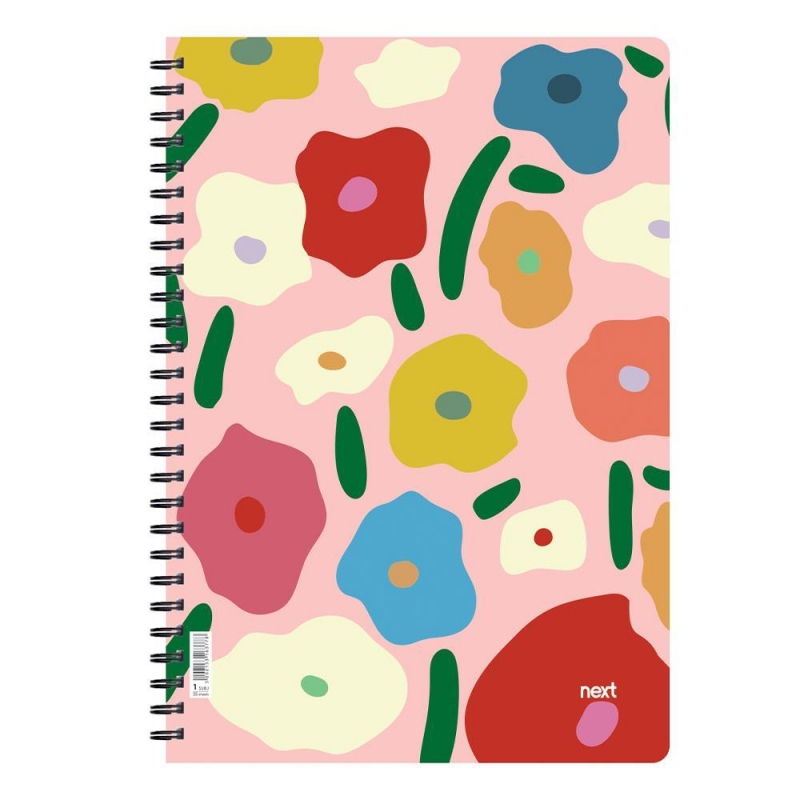 Next trends flowers II τετράδιο σπιράλ 3 θέματα 105 φύλλα 17x25εκ.