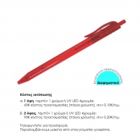 Στυλό διαρκείας με κλιπ κόκκινο 1,0mm. Δυνατότητα εκτύπωσης