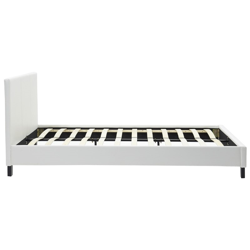 Κρεβάτι Nevil pakoworld 150x200 PU χρώμα λευκό ματ