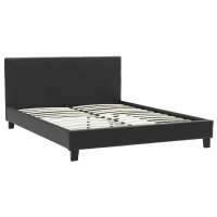 Κρεβάτι Nevil pakoworld 150x200 PU χρώμα μαύρο ματ